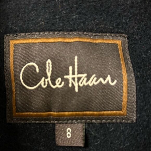 COLE HAAN coat black 8 wool cashmere blend trench - Picture 3 of 4